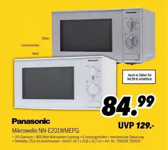 MEDIMAX Panasonic mikrowelle nn-e201wmepg Angebot