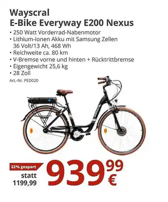 A.T.U. Wayscral e-bike everyway e200 nexus Angebot