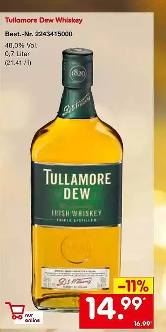 Netto Marken-Discount Tullamore dew whiskey Angebot