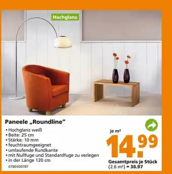 Globus Baumarkt Paneele „roundline“ Angebot