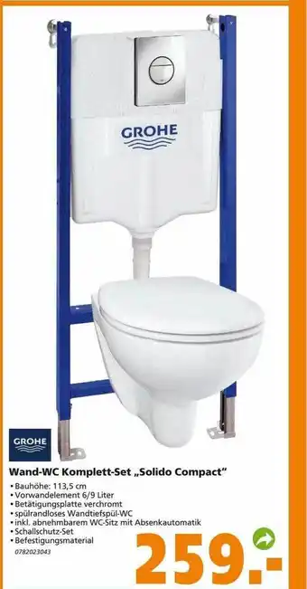 Globus Baumarkt Grohe wand-wc kompett-set solido compact Angebot