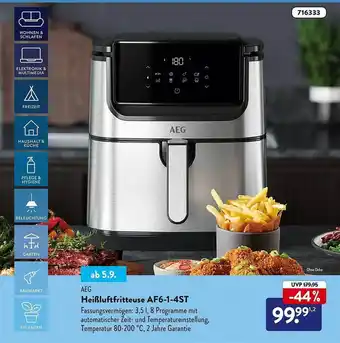 Aldi Nord Aeg heißluftfritteuse af6-1-4st Angebot