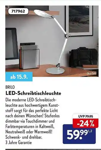 Aldi Nord Brilo led-schreibtischleuchte Angebot