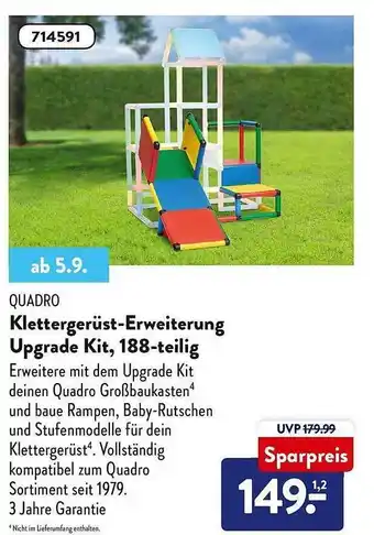 Aldi Nord Quadro klettergerüst-erweiterung upgrade kit, 188tlg Angebot