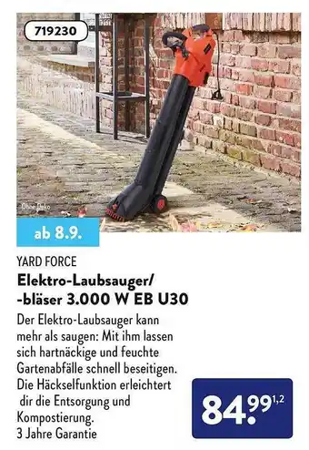 Aldi Nord Yard force elektro-laubsauger -bläser 3.000w eb u30 Angebot