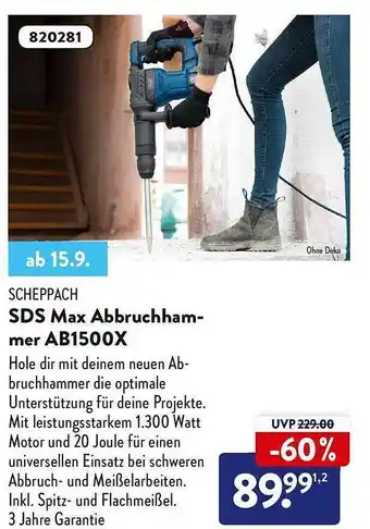 Aldi Nord Scheppach sds max abbruchhammer ab1500x Angebot