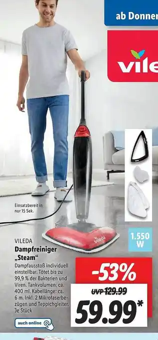 Lidl Vileda dampfreiniger steam Angebot