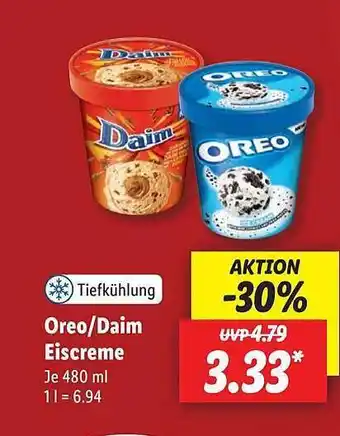 Lidl Oreo-daim eiscreme Angebot