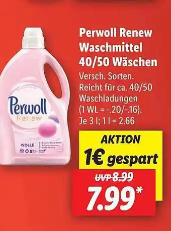 Lidl Perwoll renew waschmittel 40-50 wäschen Angebot