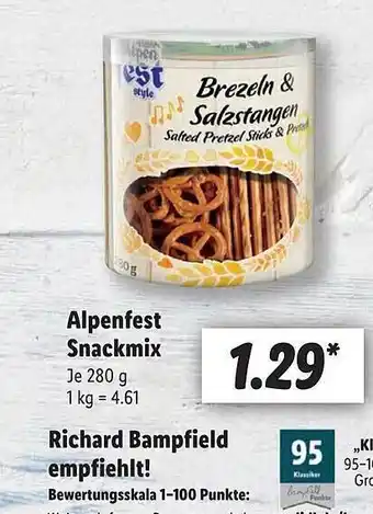 Lidl Alpenfest snackmix oder richard bampfield empfiehlt! Angebot