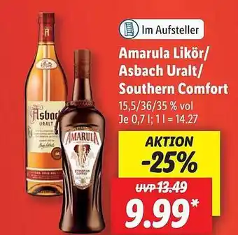 Lidl Amarula likör-asbach uralt-southern comfort Angebot