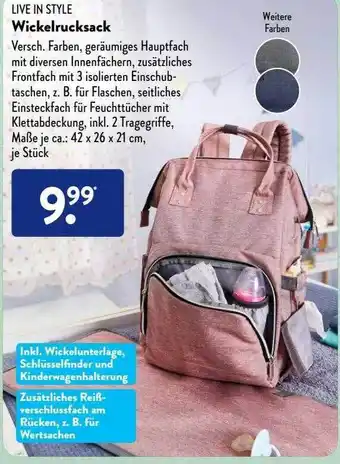 Aldi Süd Live in style wickelrucksack Angebot