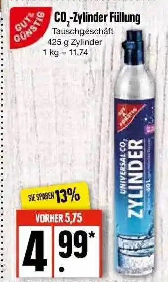 Edeka Gut & günstig co2-zylinder füllung Angebot