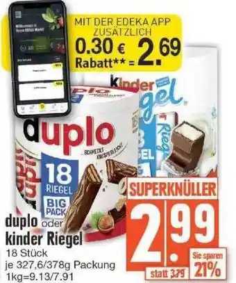 Edeka Duplo kinder riegel Angebot