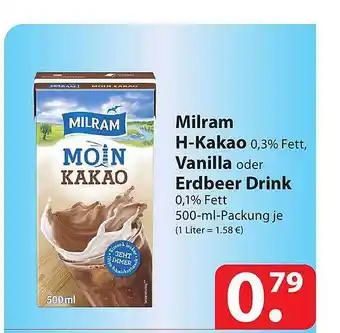 Famila Nord Ost Milram h-kakao, vanilla oder erdbeer drink Angebot