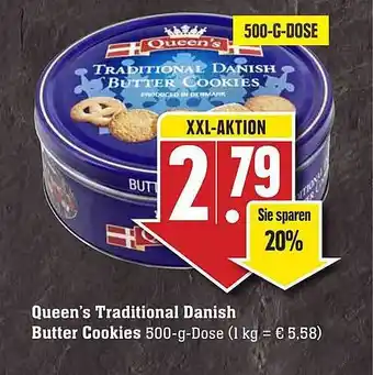 Scheck-in-Center Queen's traditional danish butter cookies Angebot