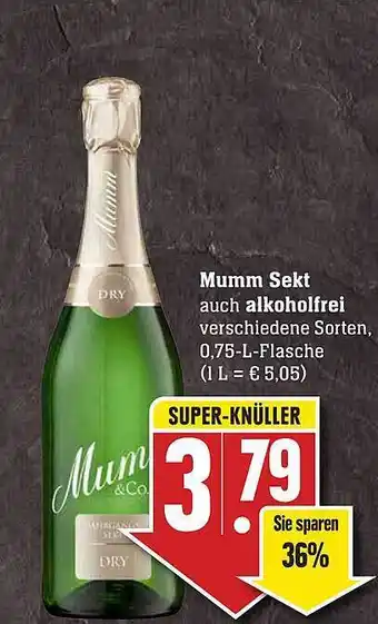 Scheck-in-Center Mumm sekt auch alkoholfrei Angebot