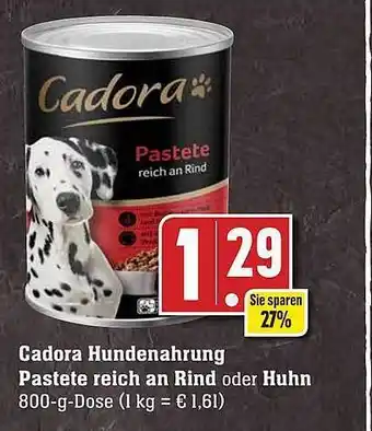 Scheck-in-Center Cadora hundenahrung pastete reich an rind oder huhn Angebot