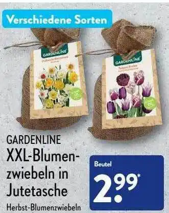 Aldi Nord Gardenline xxl-blumenzwiebelen in jutetasche Angebot