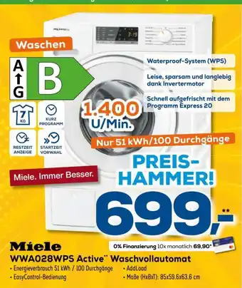 Euronics Miele Waschvollautomat l WWA028WPS Active Angebot