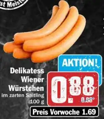 Hit Delikatess Wiener Würstchen 100 g Angebot