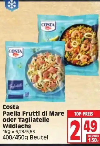 Edeka Costa Paella Frutti di Mare oder Tagliatelle Wildlachs 400/450g Beutel Angebot