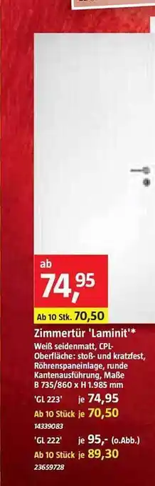 Bauhaus Zimmertür laminit Angebot