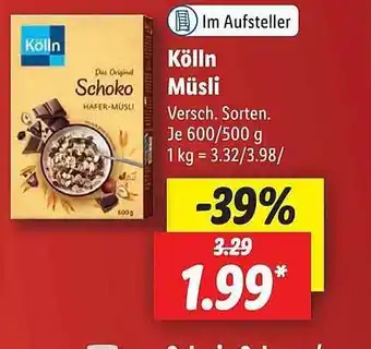 Lidl Kölln müsli versch. sorten Angebot