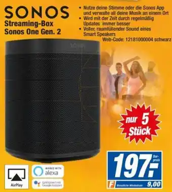 HEM Expert Sonos Streaming Box Sonos One (Gen. 2) Angebot