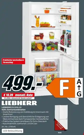 MediaMarkt Liebherr CU 2331-22 Kühl/Gefrierkombination Angebot