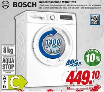 Expert Klein Bosch Waschmaschine WAN2829A Angebot