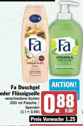 Hit Fa duschgel oder flüssigseife Angebot