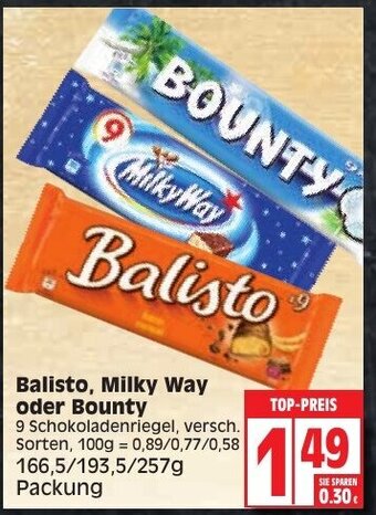 Edeka Balisto, Milky Way oder Bounty Angebot