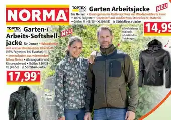 Norma Toptex garten- arbeits-softshelljacke oder garten arbeitsjacke Angebot