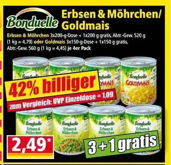 Norma Bonduelle erbsen & möhrchen oder goldmais Angebot