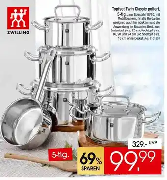 Zurbrüggen Topfset twin classic poliert zwilling Angebot