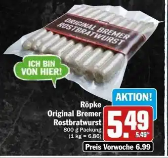 dodenhof Röpke original bremer rostbratwurst Angebot