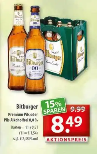 Getränkeland Bitburger premium pils oder pils alkoholfrei Angebot