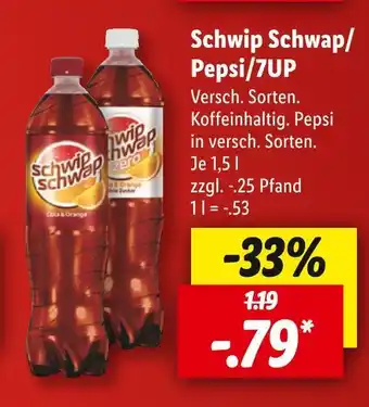 Lidl Schwip schwap/pepsi/7up softdrinks Angebot