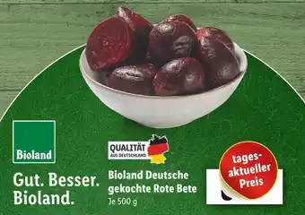 Lidl Bioland gekochte rote bete Angebot