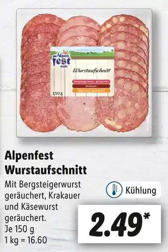 Lidl Alpenfest wurstaufschnitt Angebot