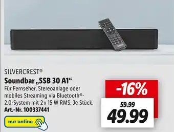 Lidl Silvercrest soundbar „ssb 30 a1“ Angebot