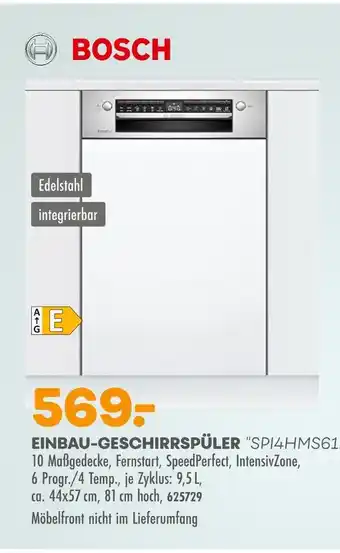 Möbel Kraft Bosch einbau-geschirrspüler "spi4hms61e" Angebot