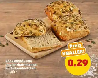 PENNY Bäckerkrönung das herzhaft-kernige kürbiskernbrötchen Angebot