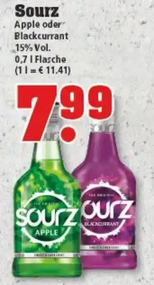 trinkgut Sourz Apple oder Blackcurrant 0,7L Angebot