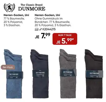 Galeria Dunmore Herren Socken, Uni Angebot