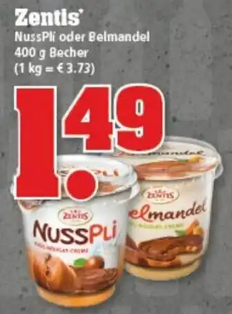 trinkgut Zentis Nusspli oder Belmandel 400g Becher Angebot