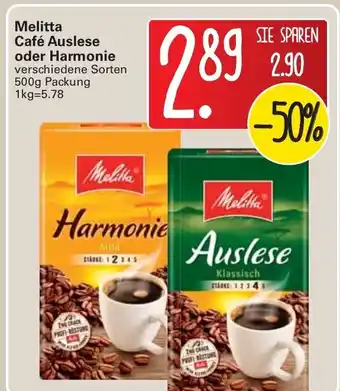 WEZ Melitta Café Auslese oder Harmonie 500g Angebot