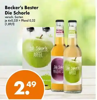 Trink und Spare Becker's Bester Die Schorle 4x0,33L Angebot