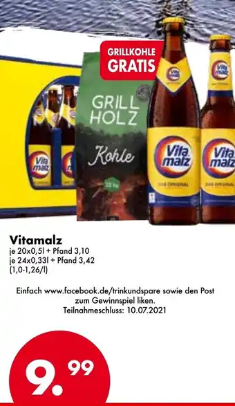 Trink und Spare Vitamalz 20x0,5L/24x0,33L Angebot